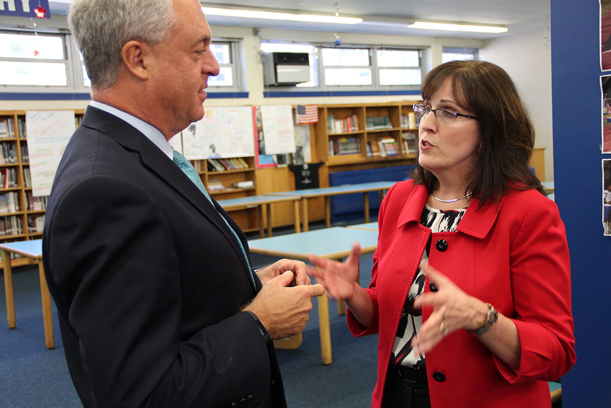 Newark City Schools Superintendent Christopher D. Cerf and New Jersey Chamber of Commerce Foundation President Donna Custard
